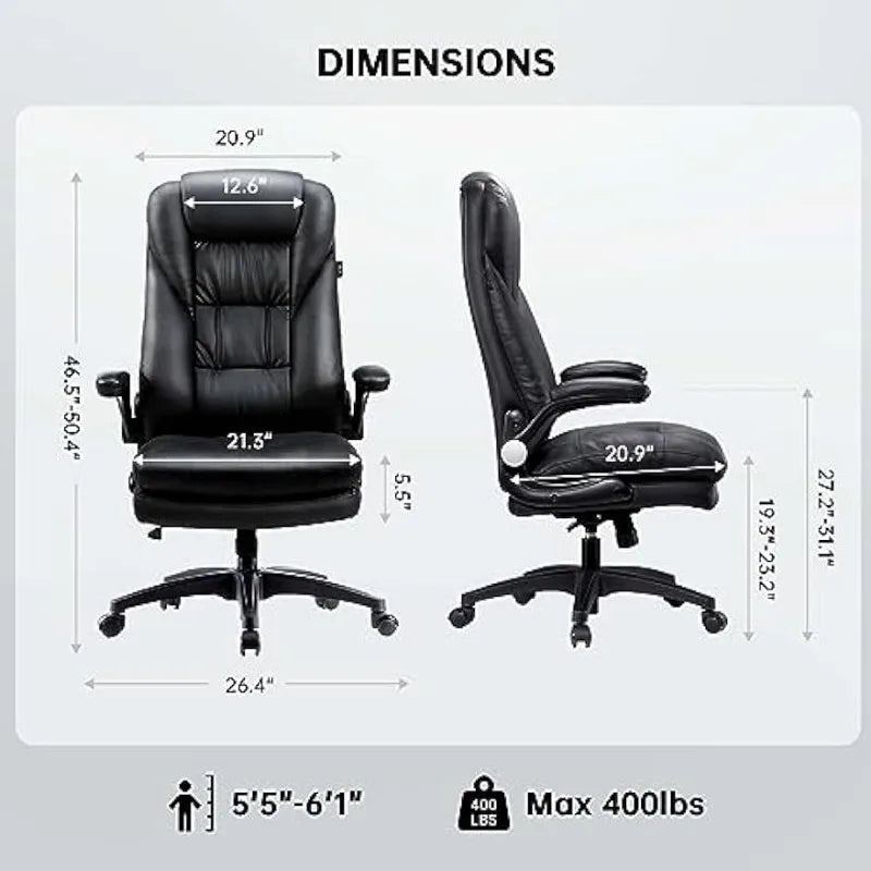 Big and Tall Desk Chair 400lbs Wide Seat,