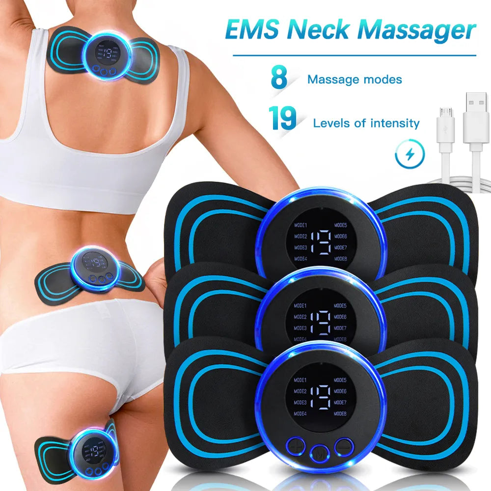 LCD Display EMS Neck Massage