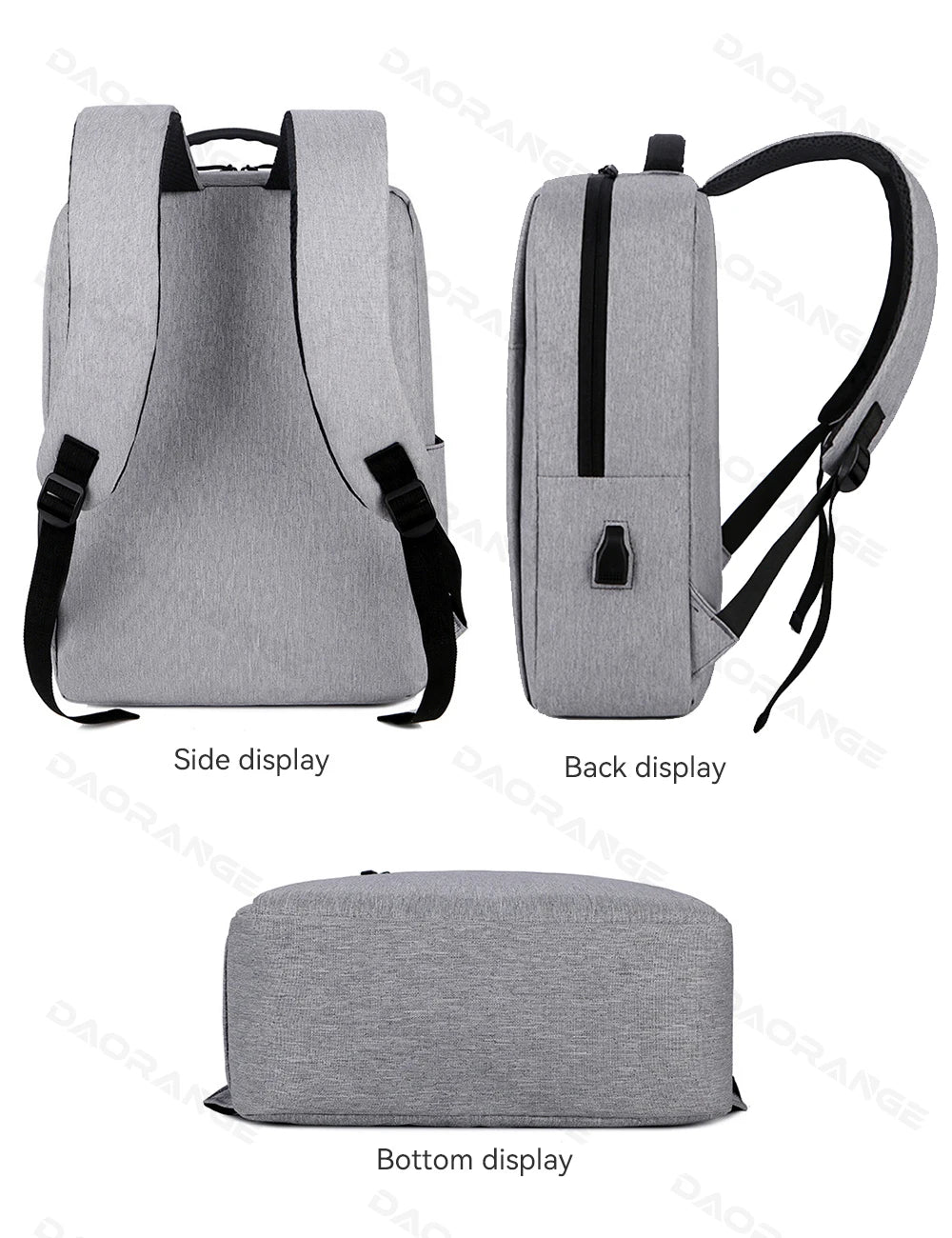Large Capacity USB Laptop Bag Backpack for Macbook Air Pro, Lenovo, Asus, HP, Dell,