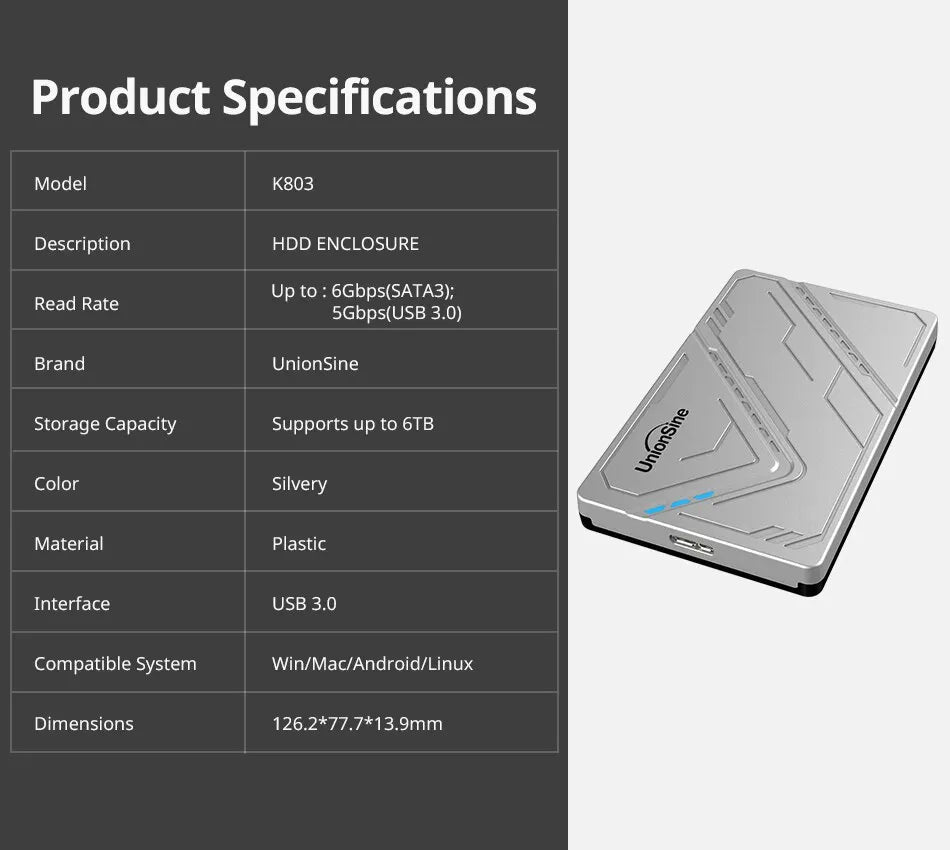 USB 3.0 2.5inch External Storage HDD Case