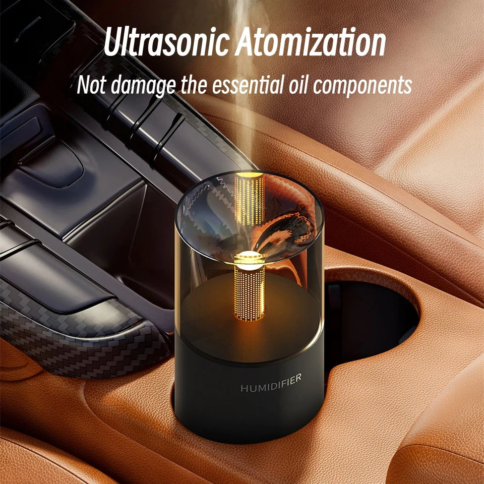Mini USB Candlelight Essential Oil Diffuser Air Humidifier for Home, Office or Bedroom