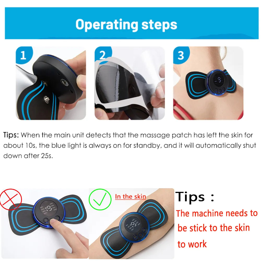 LCD Display EMS Neck Massage