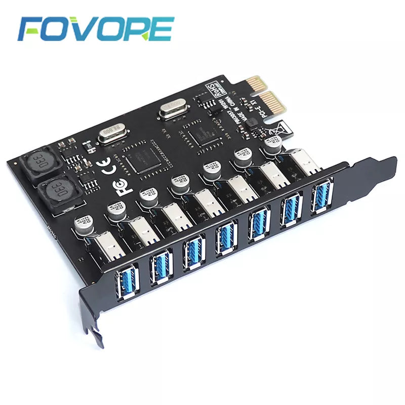 USB 3.0 PCI express adapter to 7 ports Card