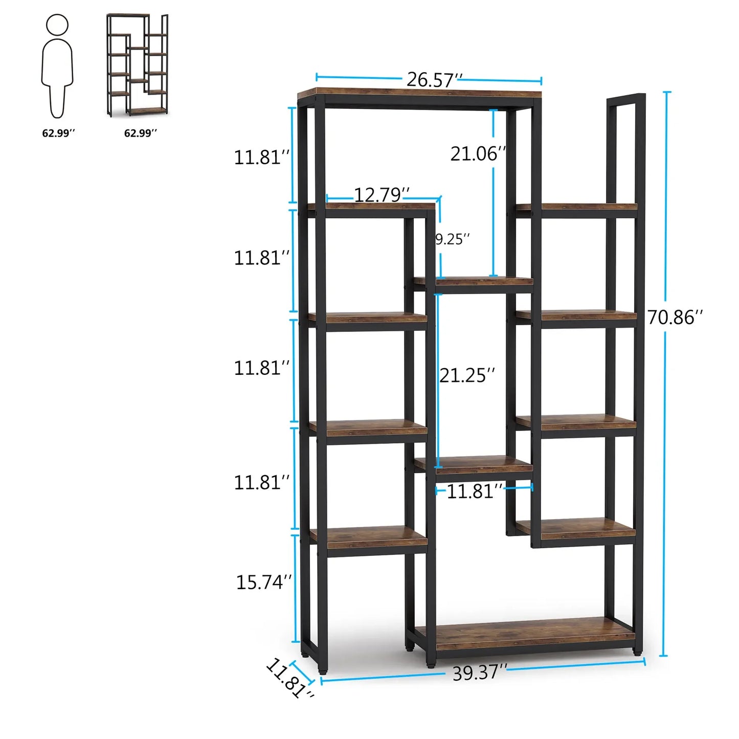 Tribe Signs 6-Tier 70.9 Inch Tall Bookcase