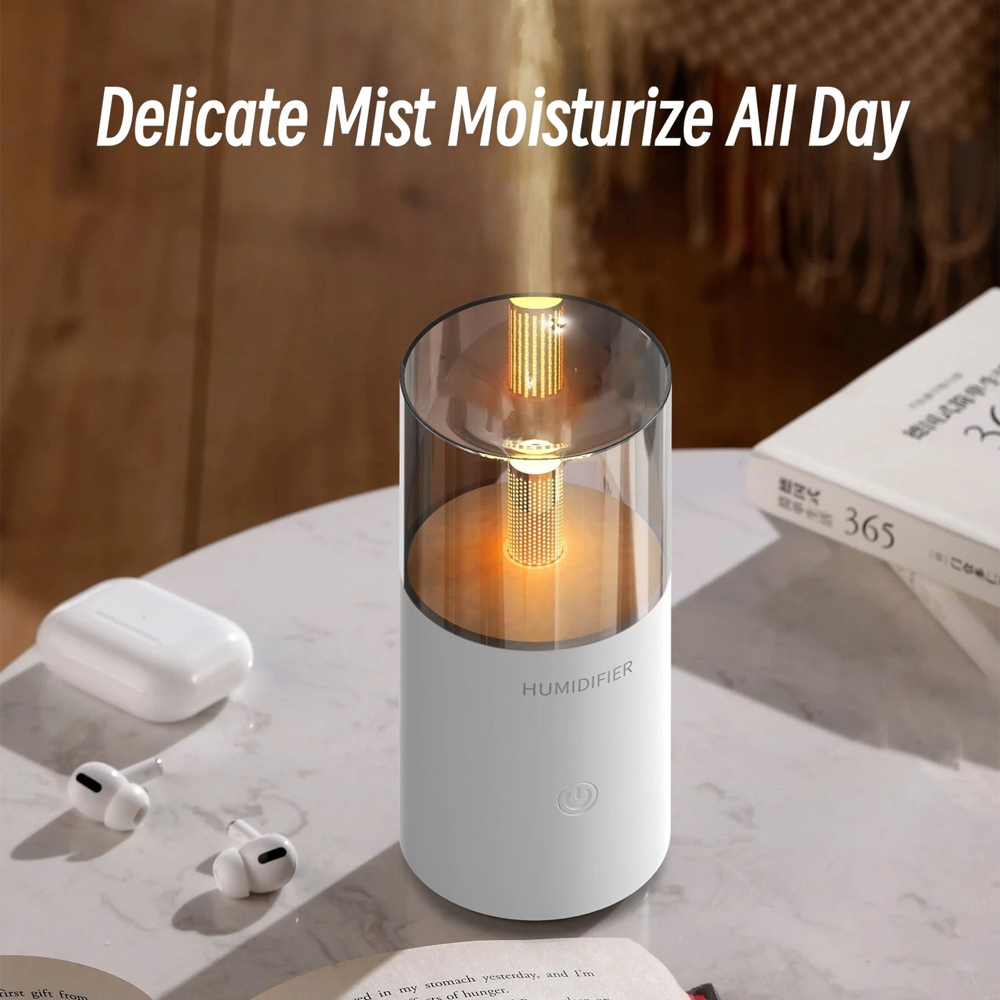 Mini USB Candlelight Essential Oil Diffuser Air Humidifier for Home, Office or Bedroom