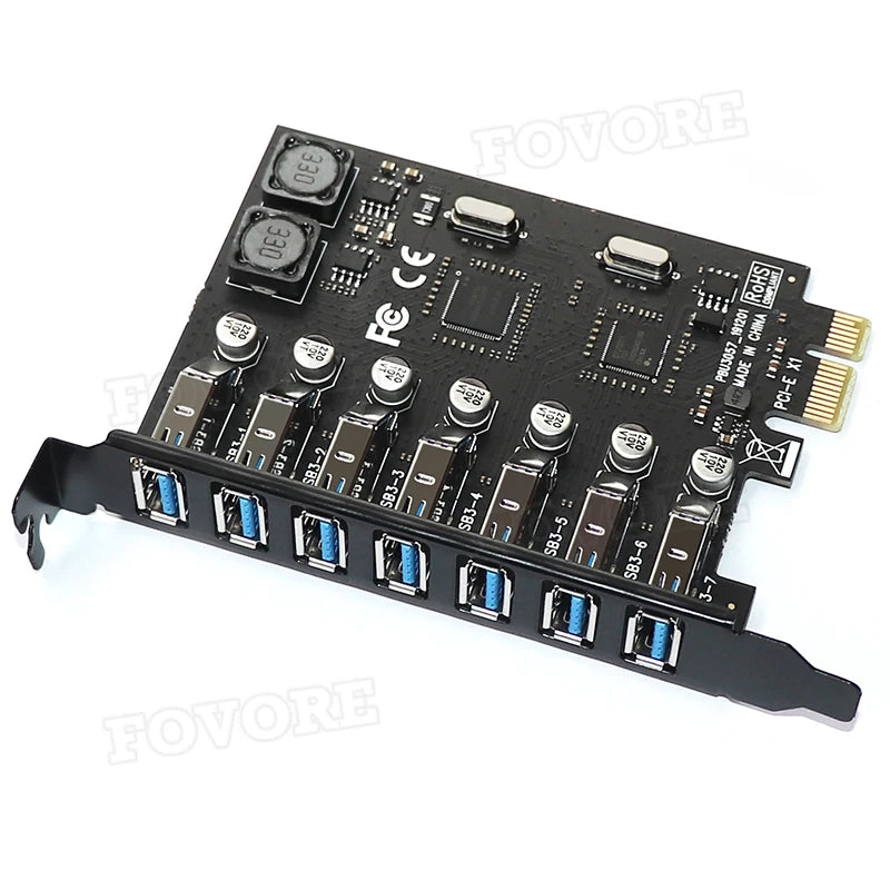 USB 3.0 PCI express adapter to 7 ports Card