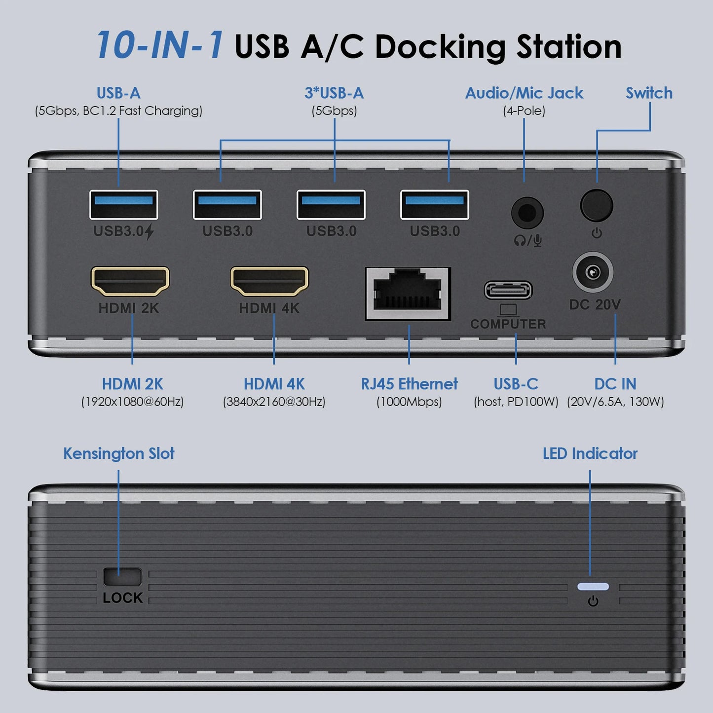 USB3.0 Universal Docking Station