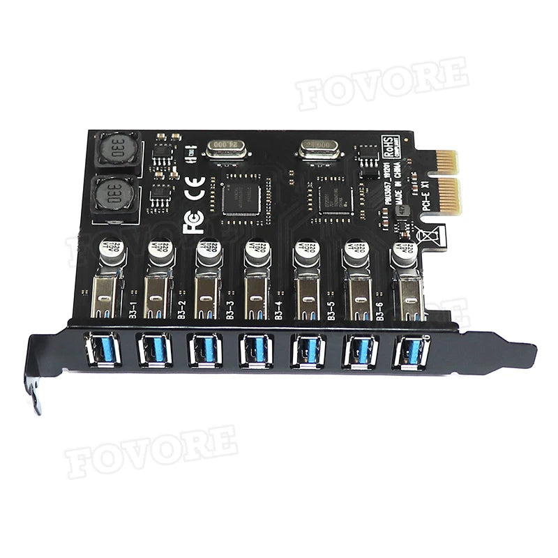 USB 3.0 PCI express adapter to 7 ports Card