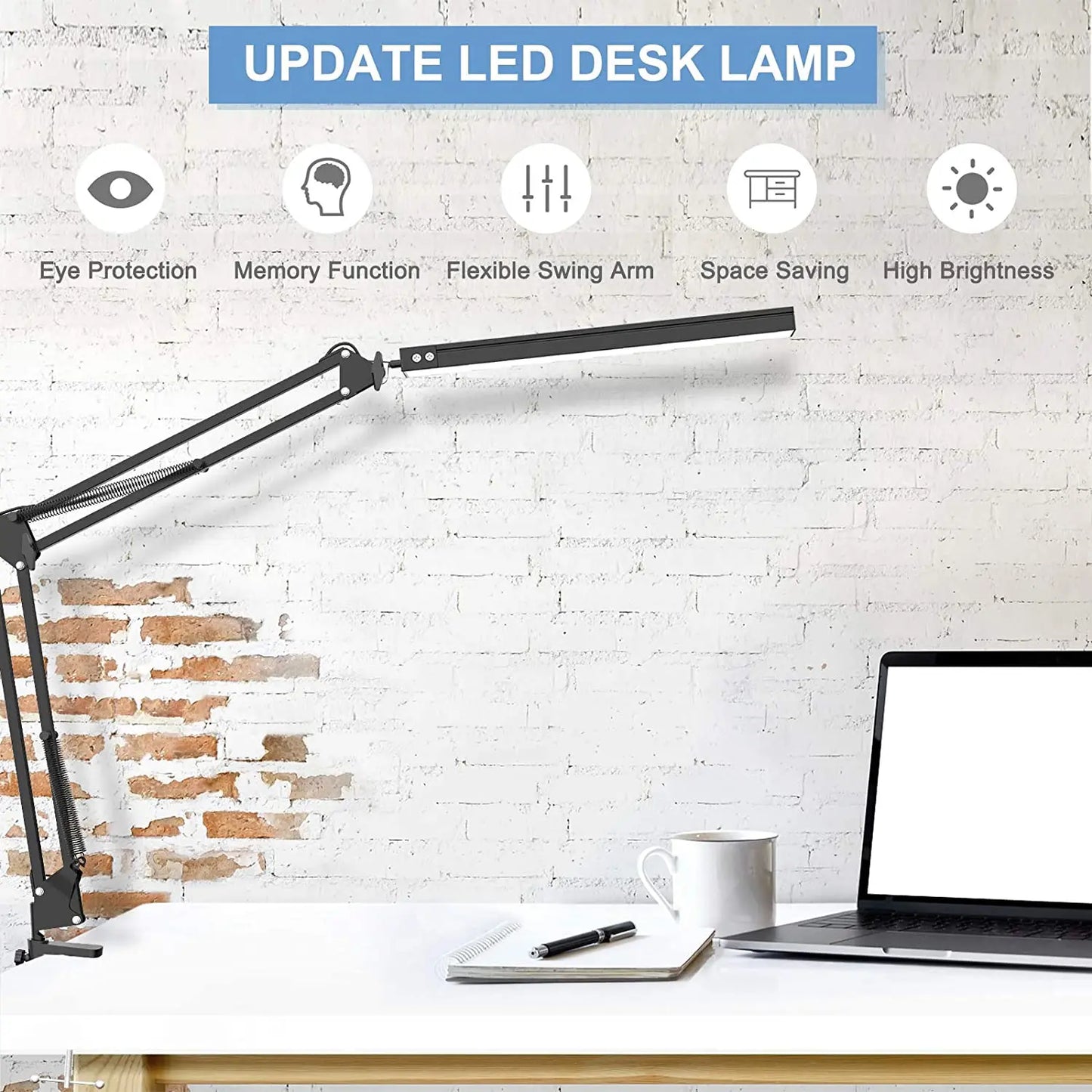 LED Desk Lamp Table Light with Clamp