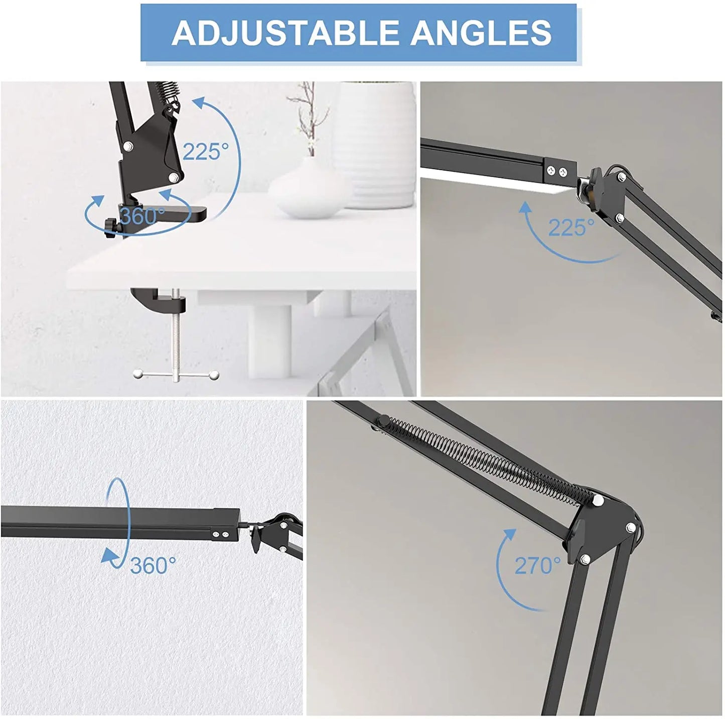 LED Desk Lamp Table Light with Clamp