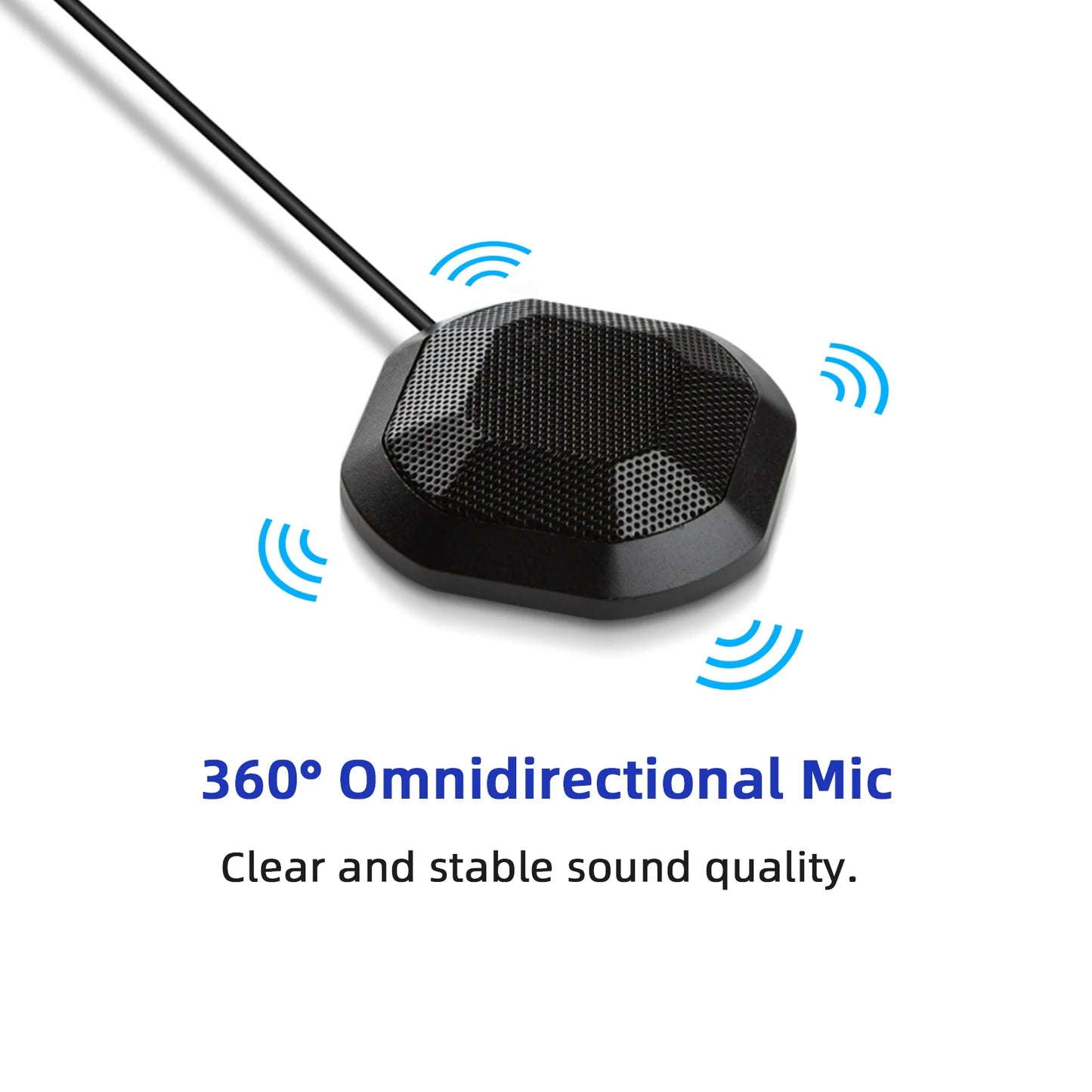 Portable 360° Omnidirectional 3.5mm Plug & Play Conference Condenser Microphone for PC & Laptops