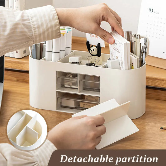 Multifunctional Desktop Storage With Drawers