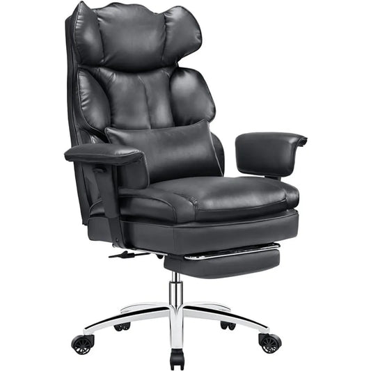 High Back  Home Office Desk Chair With Footrest and Armrest