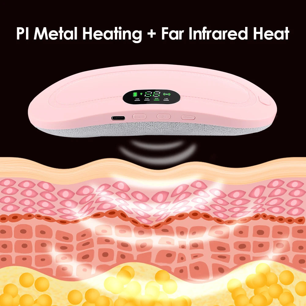 Smart Warming Menstrual Cramps Heating Pad Vibrating Belt Device