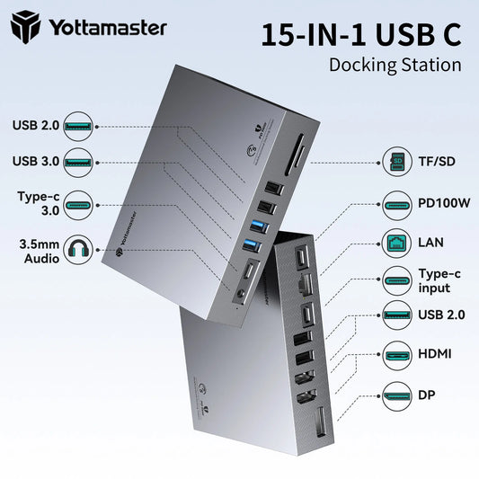 15-IN-1 USB C Docking Station