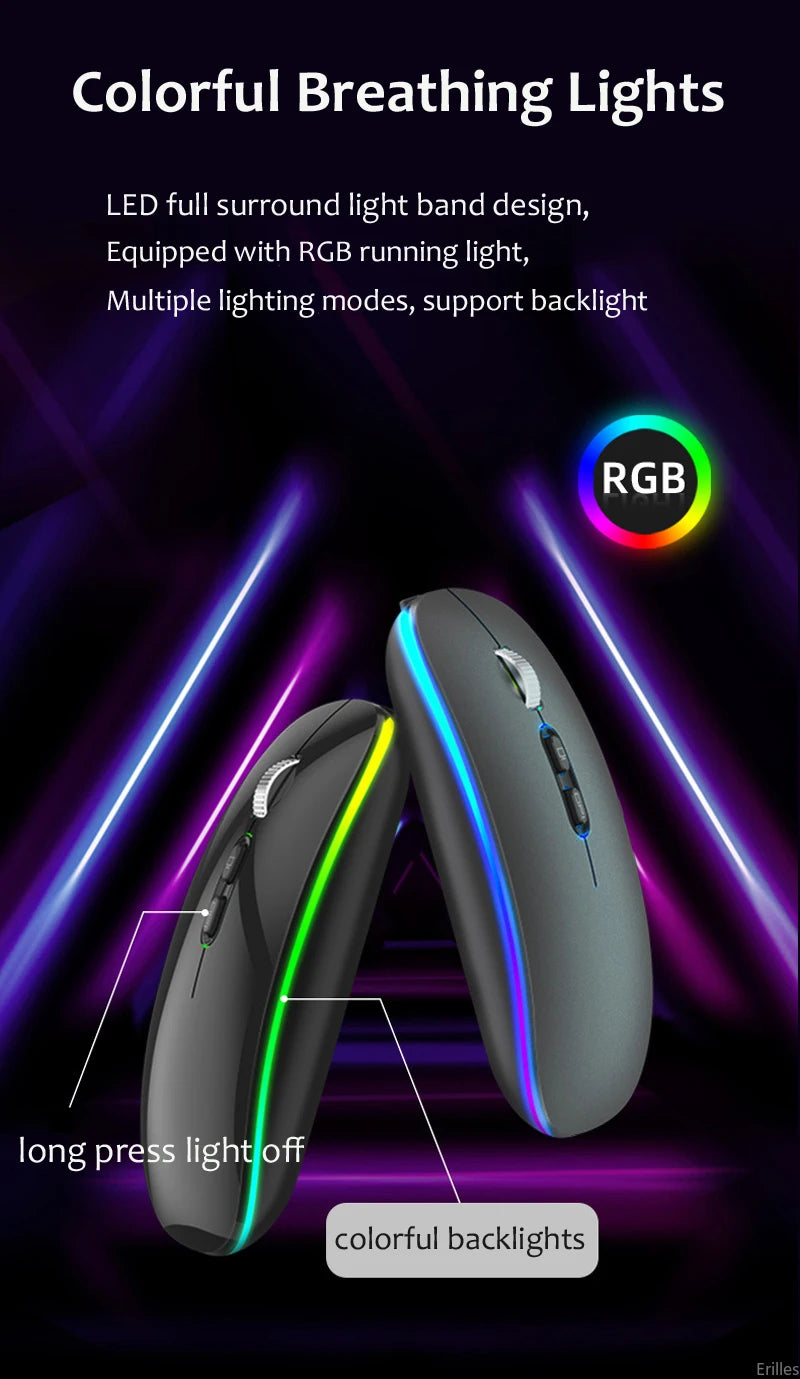 Rechargeable Backlight Type-C Bluetooth Dual Mode  2.4G Wireless One-Click Mouse