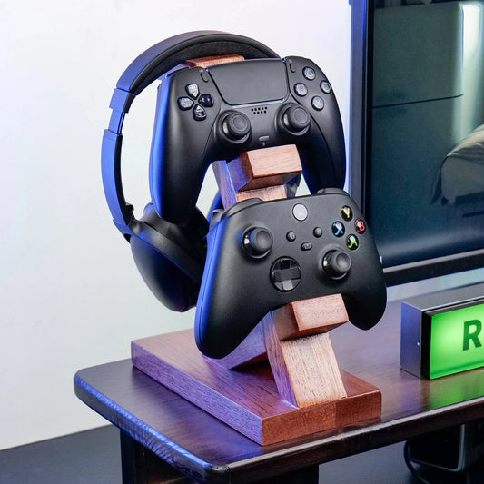 Wood Headphone Stand Gaming Headset Holder for Desk Display for Air Pods PS5  Xbox