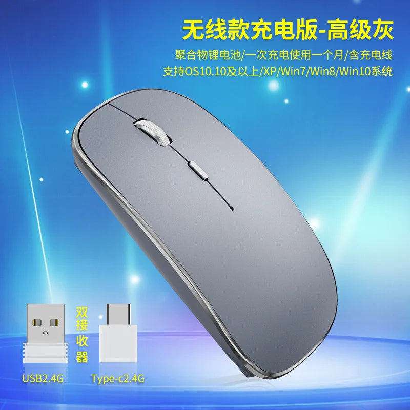 New Type-C Wireless Ultralight rechargeable 2.4G Dual Receiver Portable Mouse