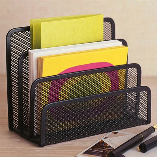 Black Metal Mesh Desk Organizer